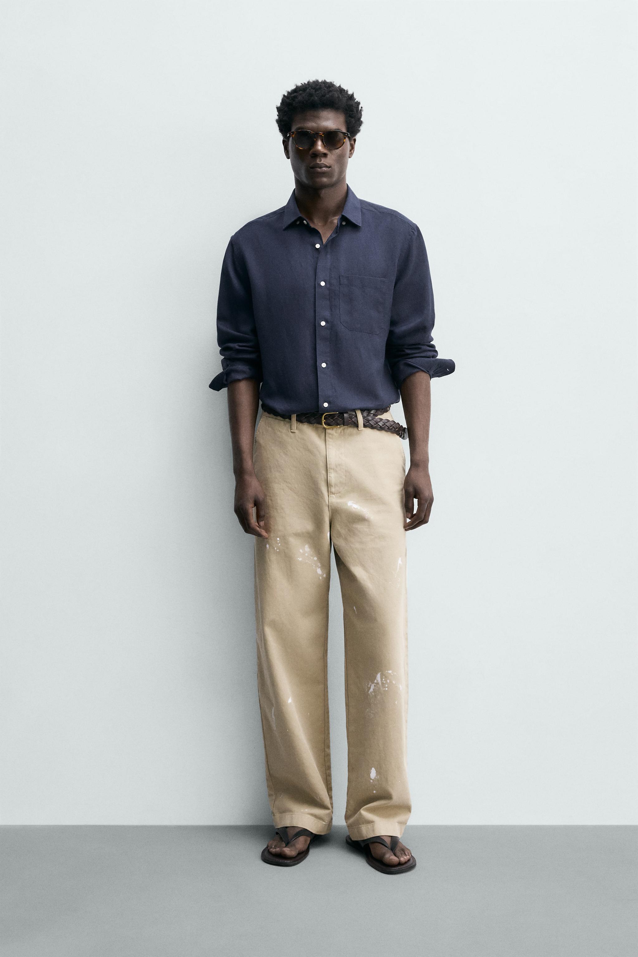REGULAR FIT LINEN - LYOCELL SHIRT